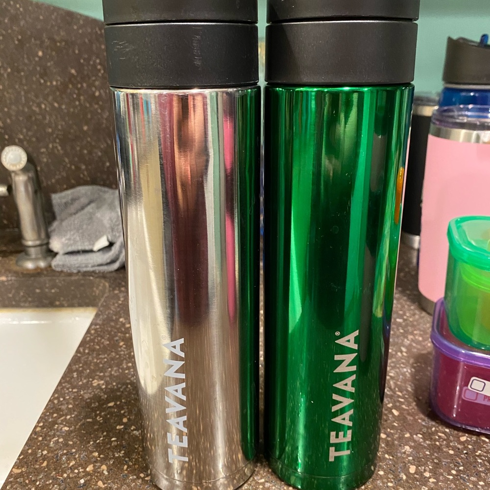 Teavana travel tea mugs w/ strainer baskets